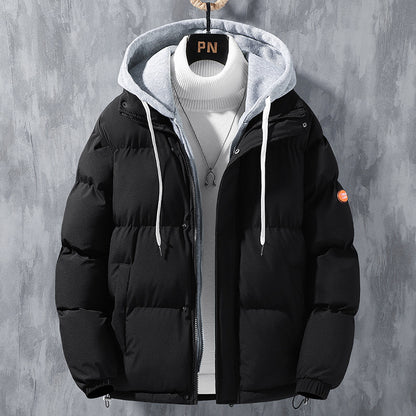 Men's winter cotton hooded jacket