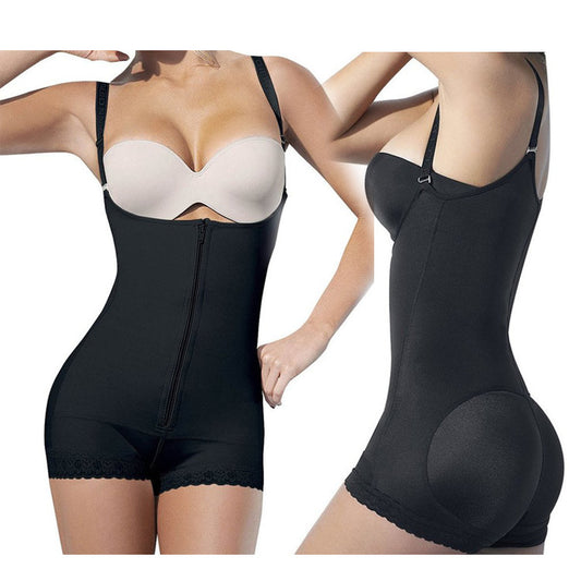 Shapewear une pièce à fermeture éclair, ventre plat