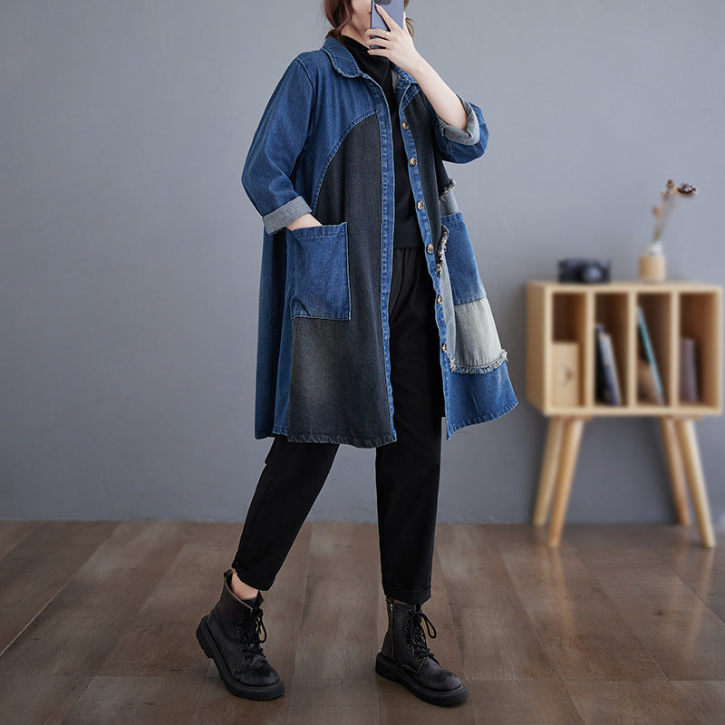 Manteau en jean pour femme