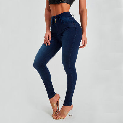 Jeans taille haute pour femmes