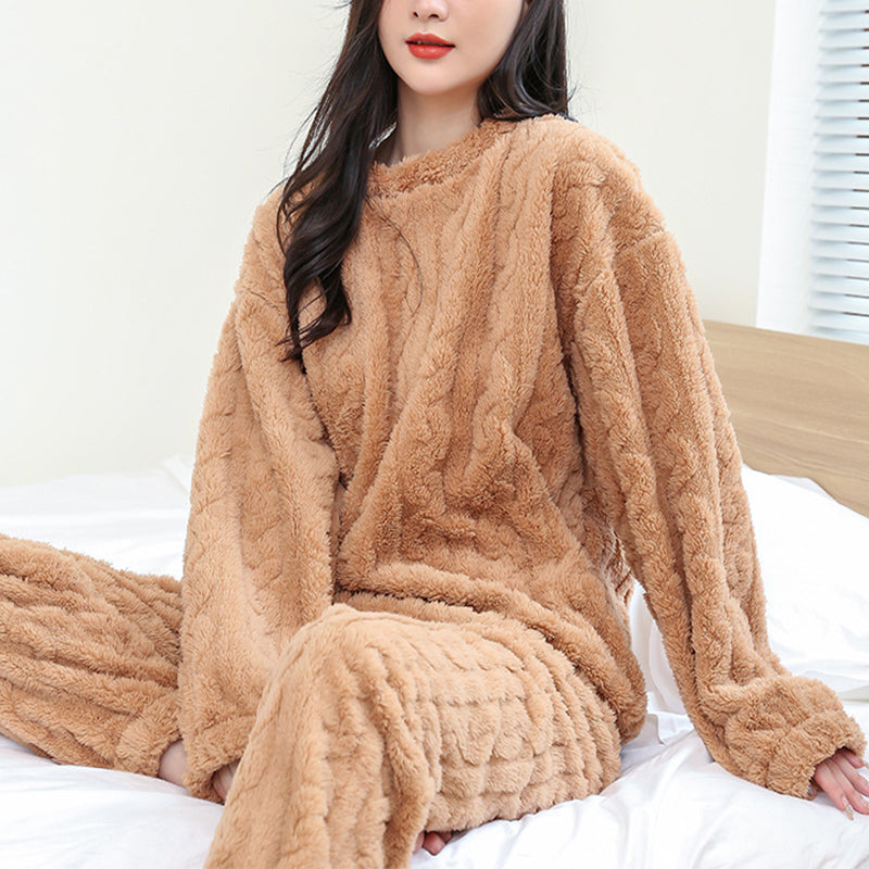 Winter pajamas for home solid color M/F