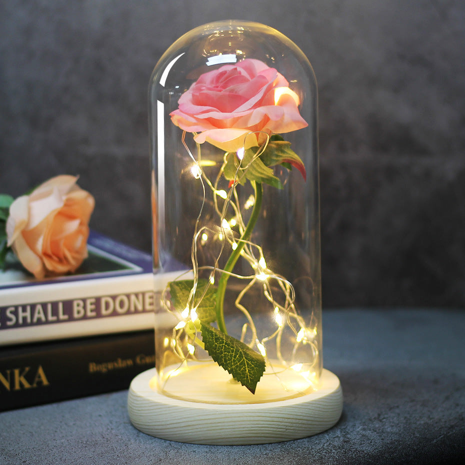 Rose Fleur En Verre LED Lumière De Noël Décoration