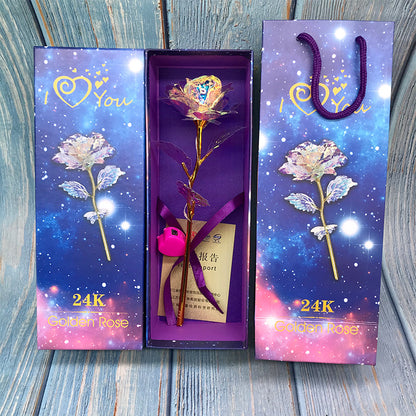 Roses 24K Lumineuses, Couleur Or