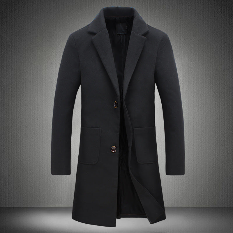 Men's Mid-Length Wool Coat