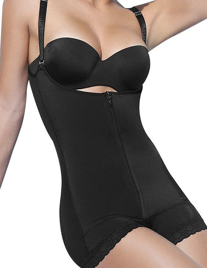 Shapewear une pièce à fermeture éclair, ventre plat