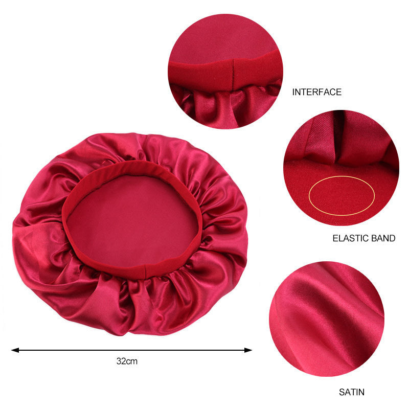 Bonnet de nuit en satin élastique