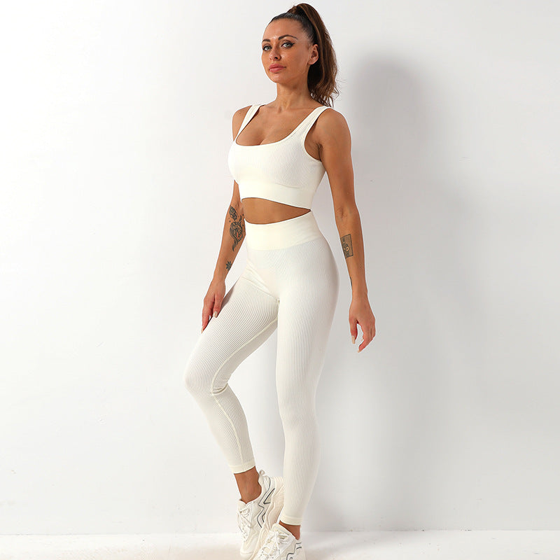 Ensemble leggings 2pcs, soutien-gorge et bout à bout taille haute