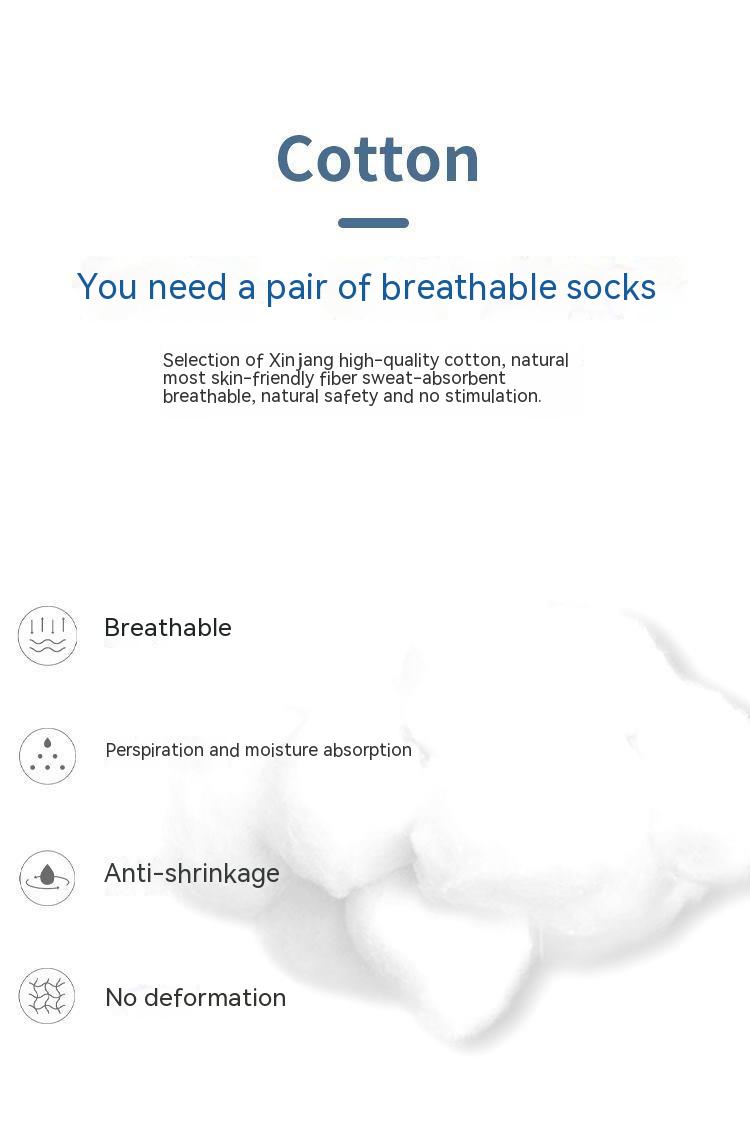 Chaussettes en coton anti-bactérien absorbant la transpiration