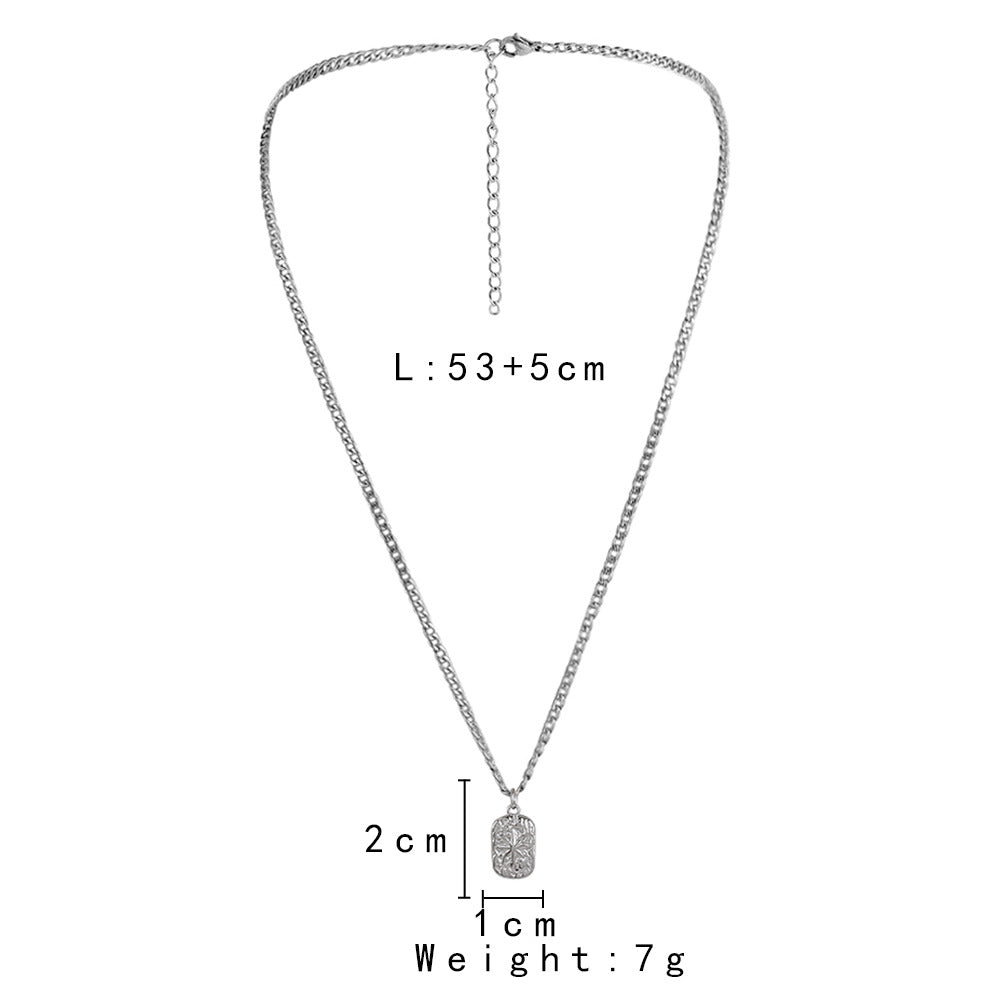 Collier en acier inoxydable pour hommes, pendentif, chaine