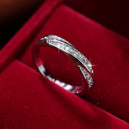 Bague en Zircon croisé, bijoux à la mode et minimaliste