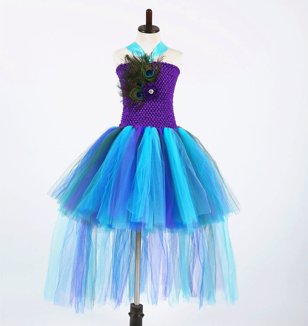 Robe Avec Des Plumes de Paon pour fille