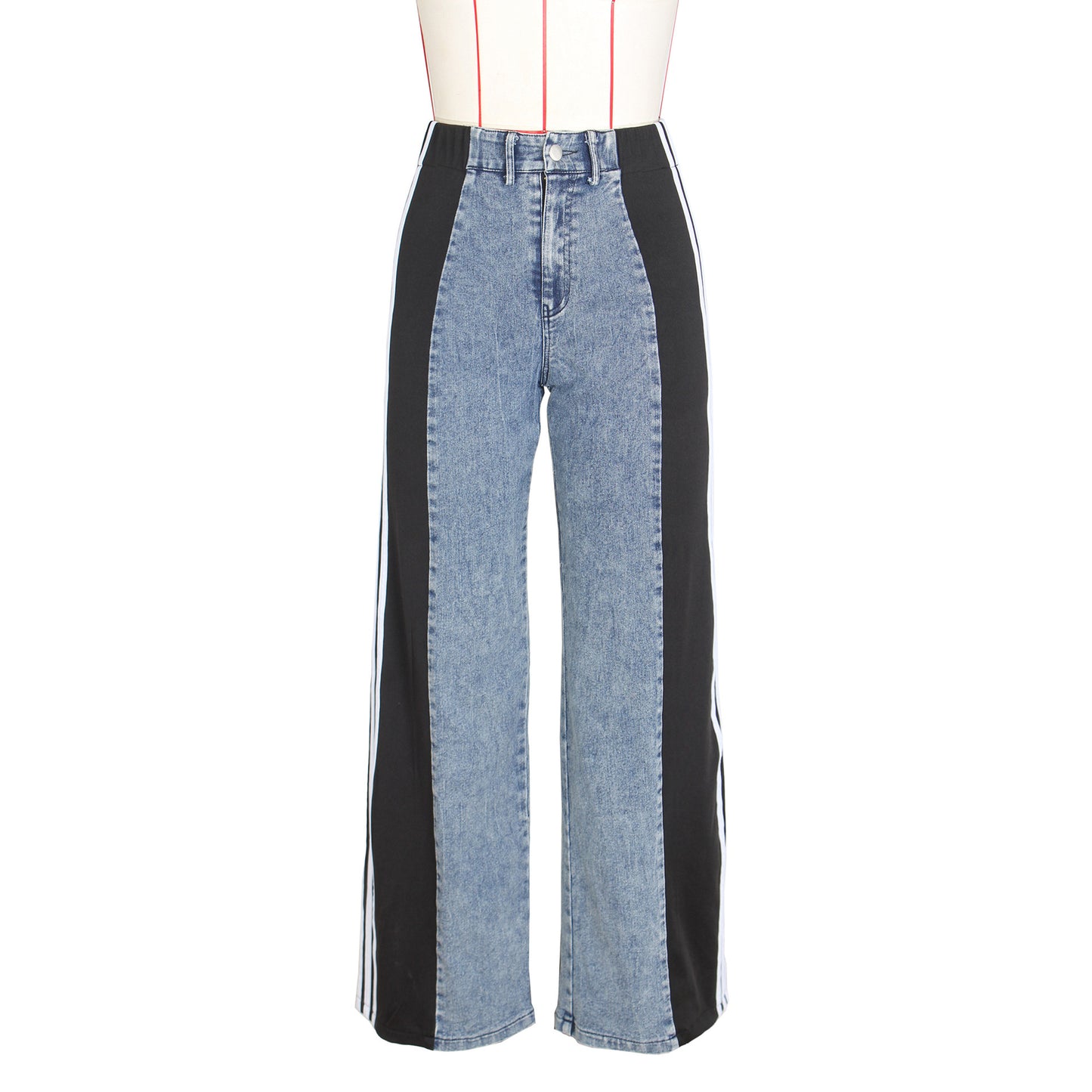 Pantalon en denim taille haute pour femme