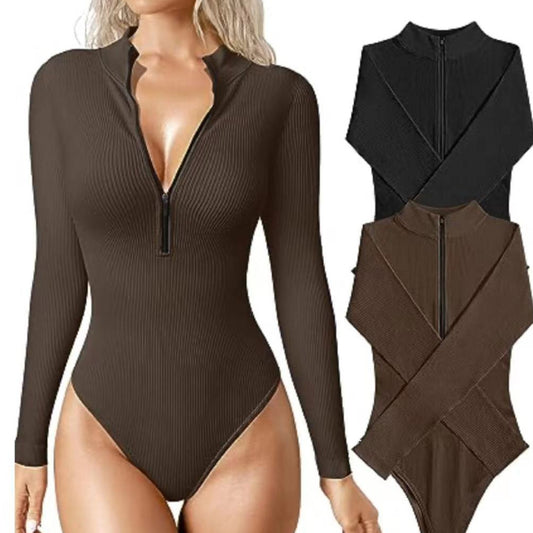 Combinaison sans couture, mode à manches longues, shapewear pour femmes