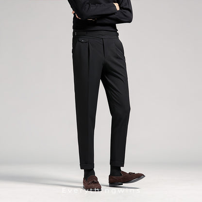 Pantalon de costume taille haute pour hommes