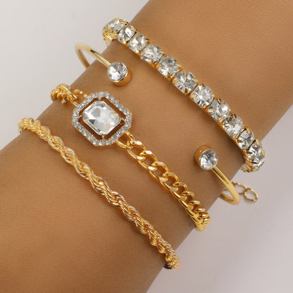 Bracelets en diamant punk 4pcs