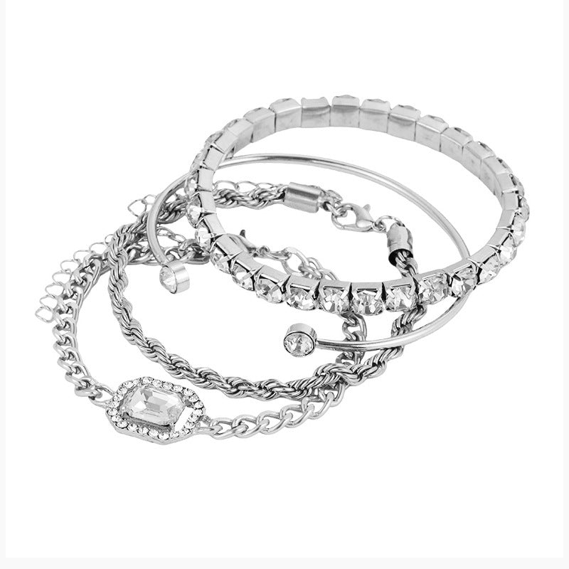 Bracelets en diamant punk 4pcs