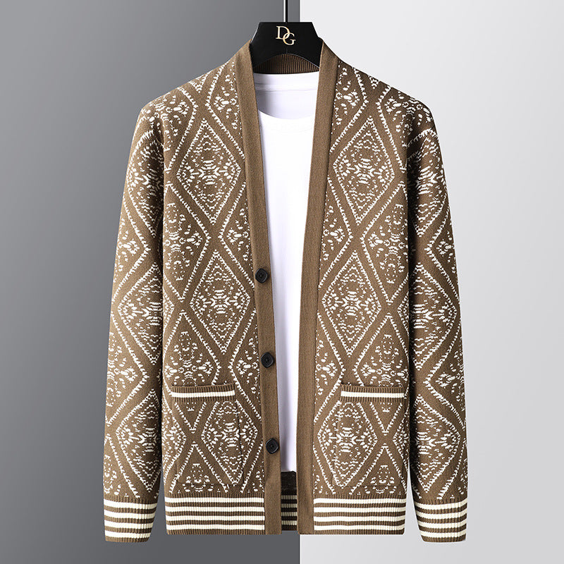 Nouveau Cardigan Jacquard, pull à col en V printemps et automne