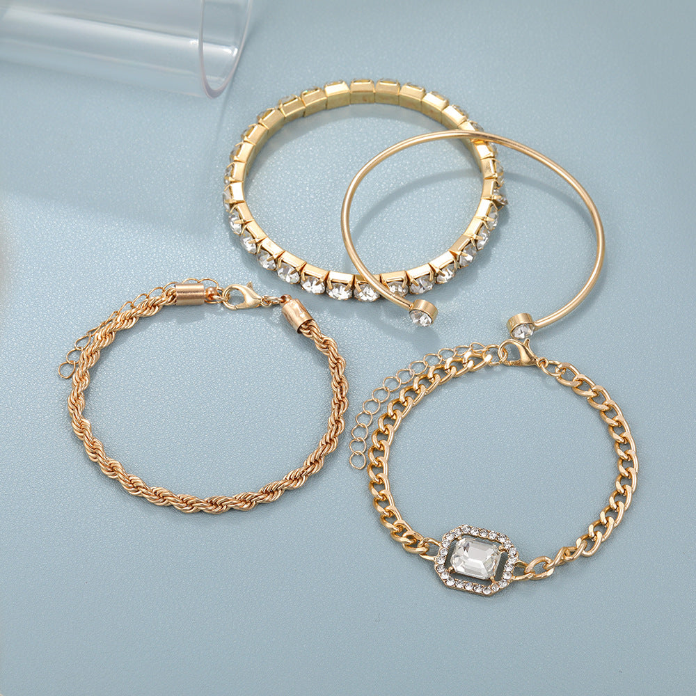 Bracelets en diamant punk 4pcs