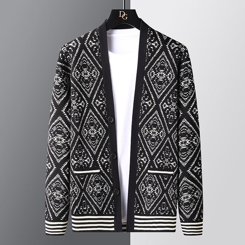 Nouveau Cardigan Jacquard, pull à col en V printemps et automne