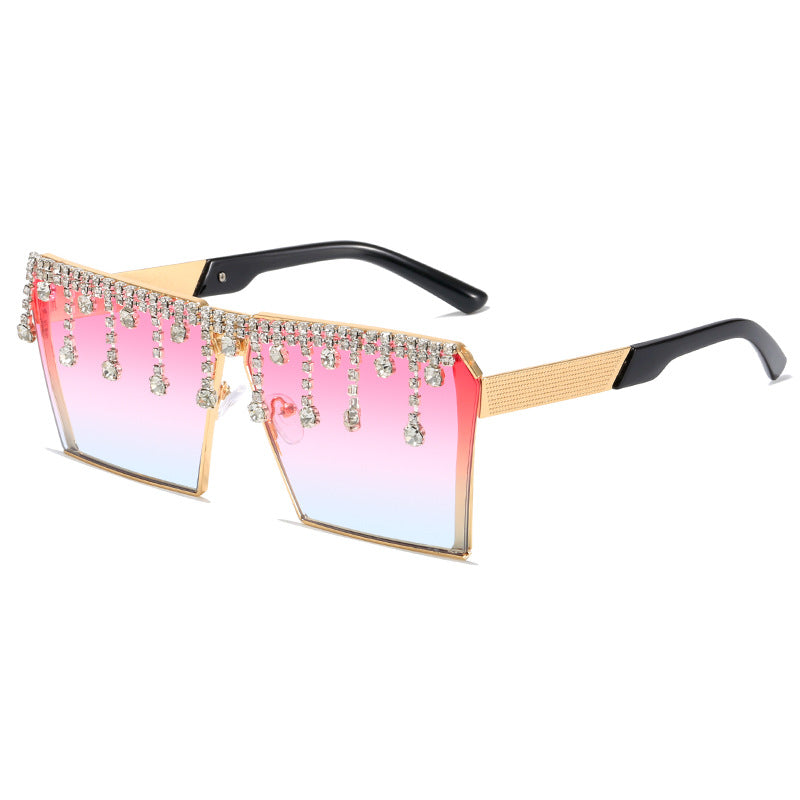 Lunettes de soleil en diamant populaire, assortie à tout