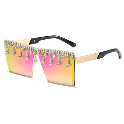 Lunettes de soleil en diamant populaire, assortie à tout