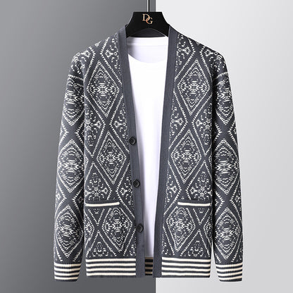 Nouveau Cardigan Jacquard, pull à col en V printemps et automne