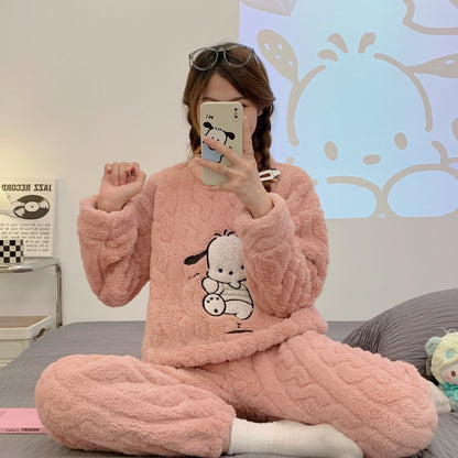 Winter pajamas for home solid color M/F