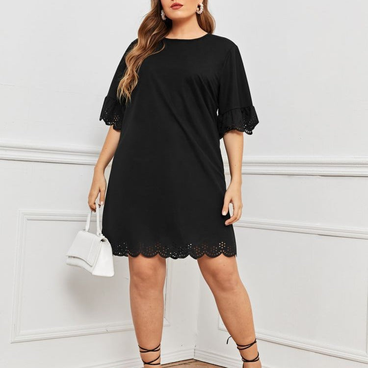 Robe grande taille noir printemps et été