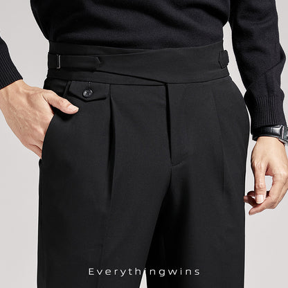 Pantalon de costume taille haute pour hommes