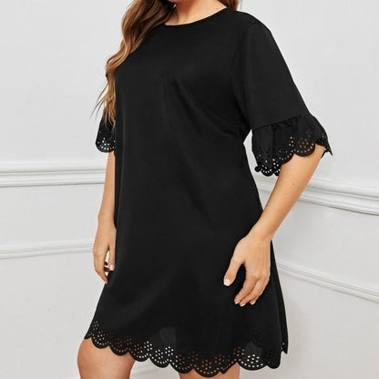 Robe grande taille noir printemps et été