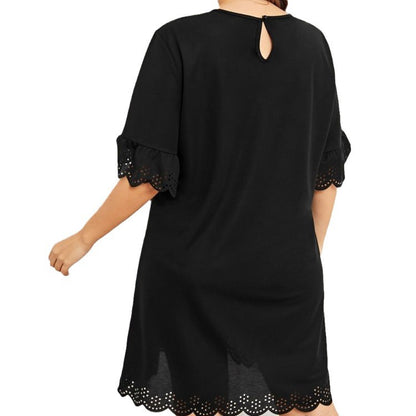 Robe grande taille noir printemps et été