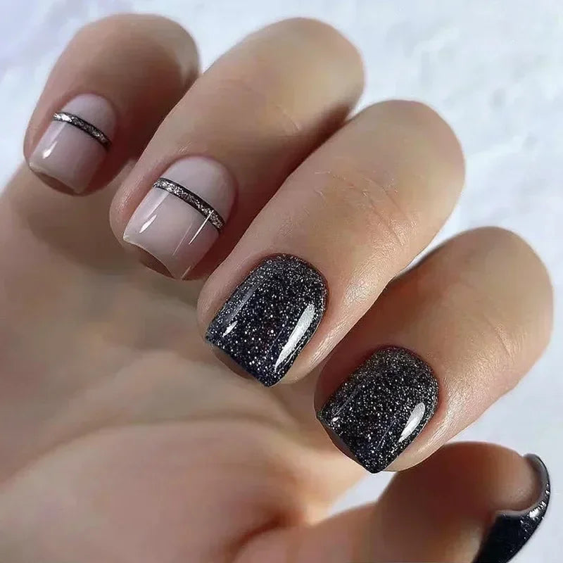 Short natural effect false nails