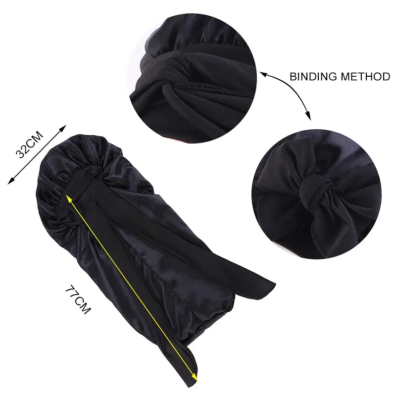 Elastic satin sleeping cap