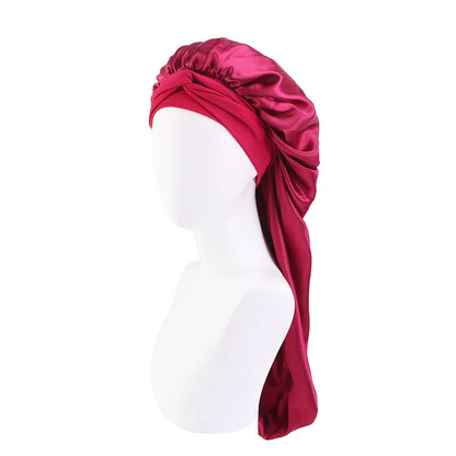 Elastic satin sleeping cap