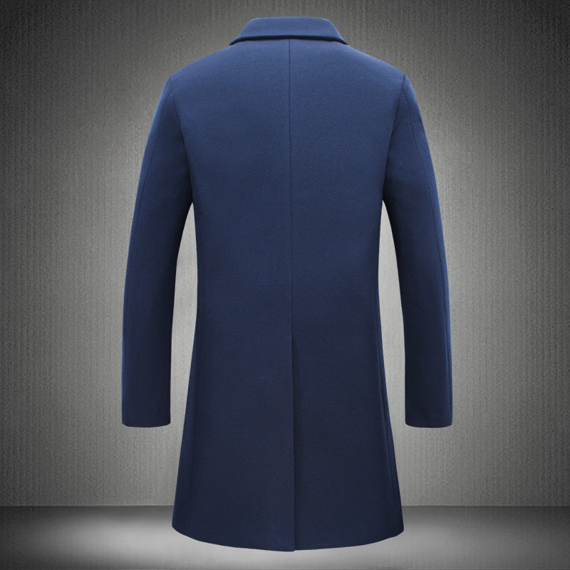 Men's Mid-Length Wool Coat