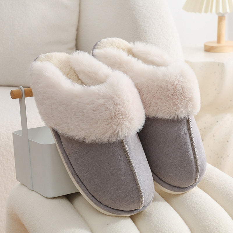 Chaussons d'hiver en peluche , coton, antidérapants