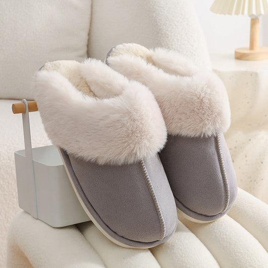 Plush winter slippers, non-slip cotton