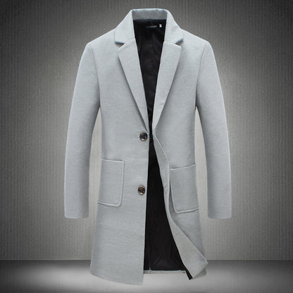 Men's Mid-Length Wool Coat