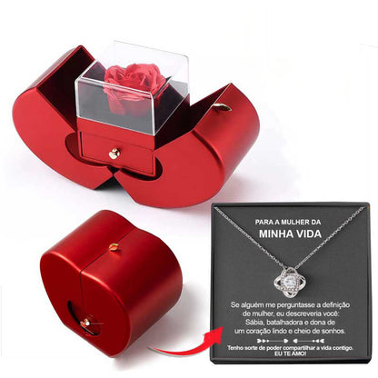 Boîte à bijoux de mode rouge pomme