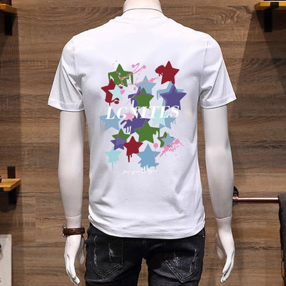 T-shirt rétro en coton grande taille pour homme