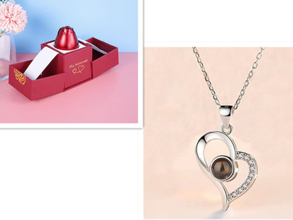 Rose Metal Necklace Hot Gifts Ideal for Valentine's Day