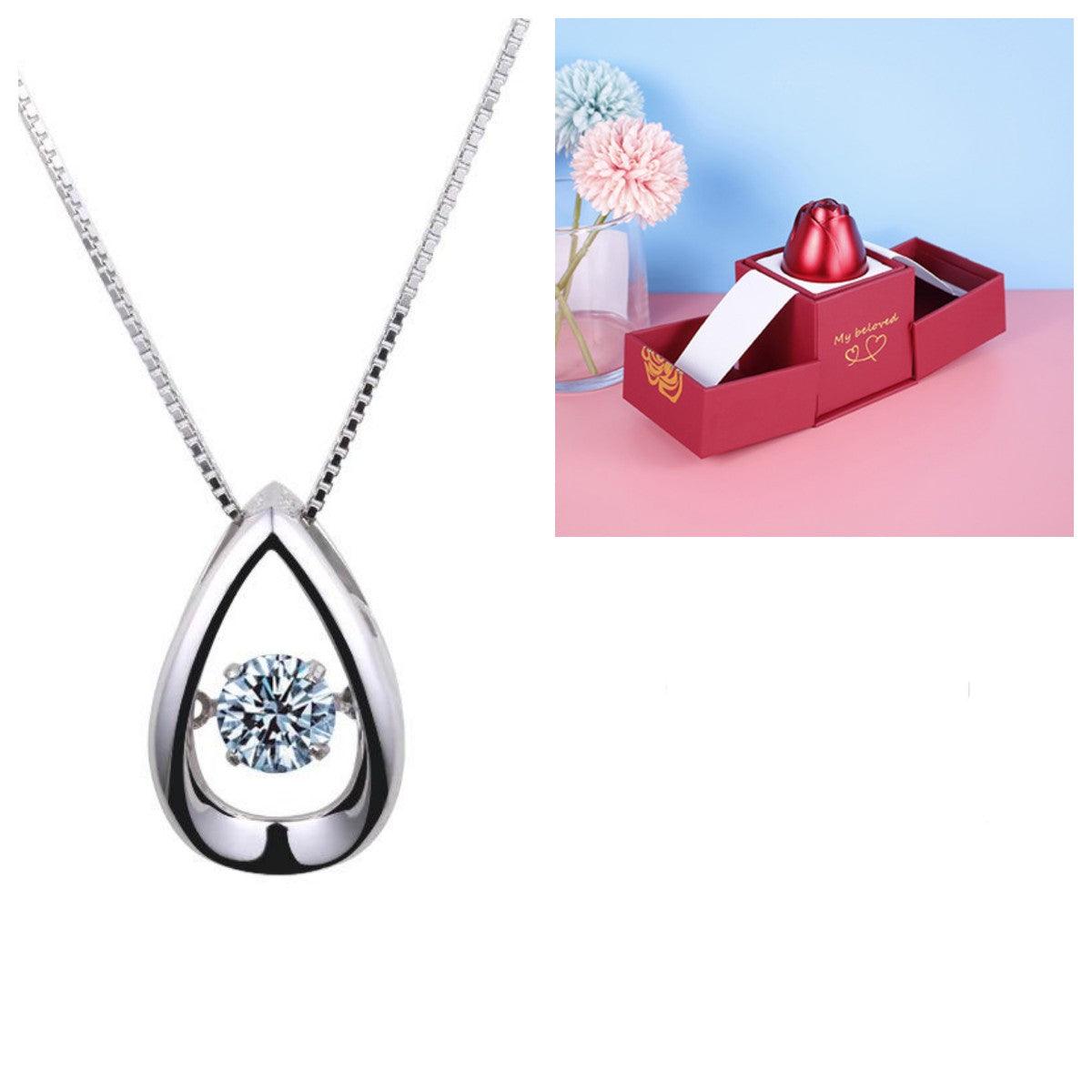 Rose Metal Necklace Hot Gifts Ideal for Valentine's Day