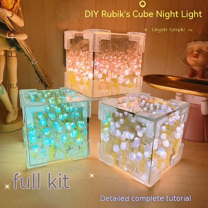 Petite lampe de nuit DIY Rubik's Cube Tulip