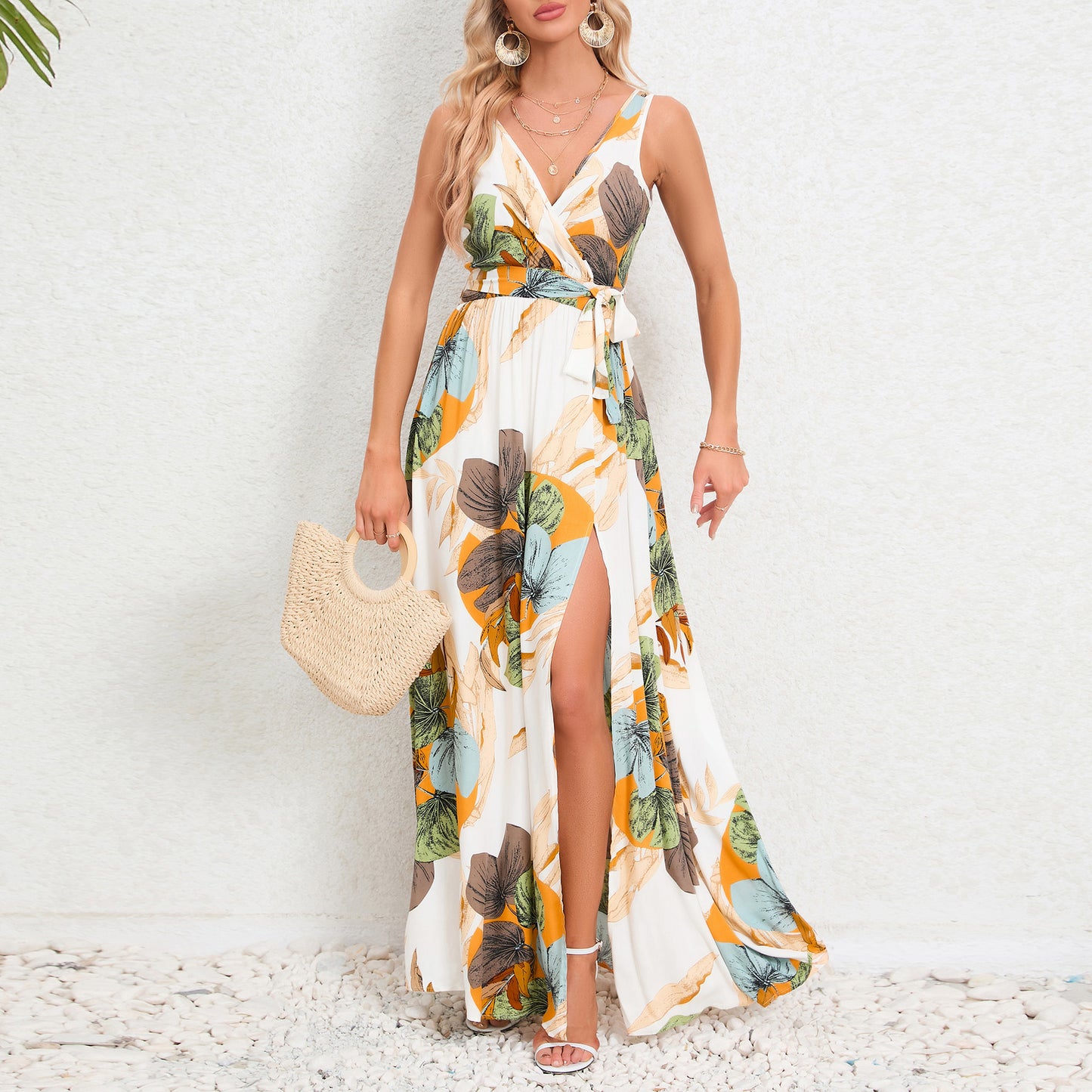 Robe longue à imprimé Floral