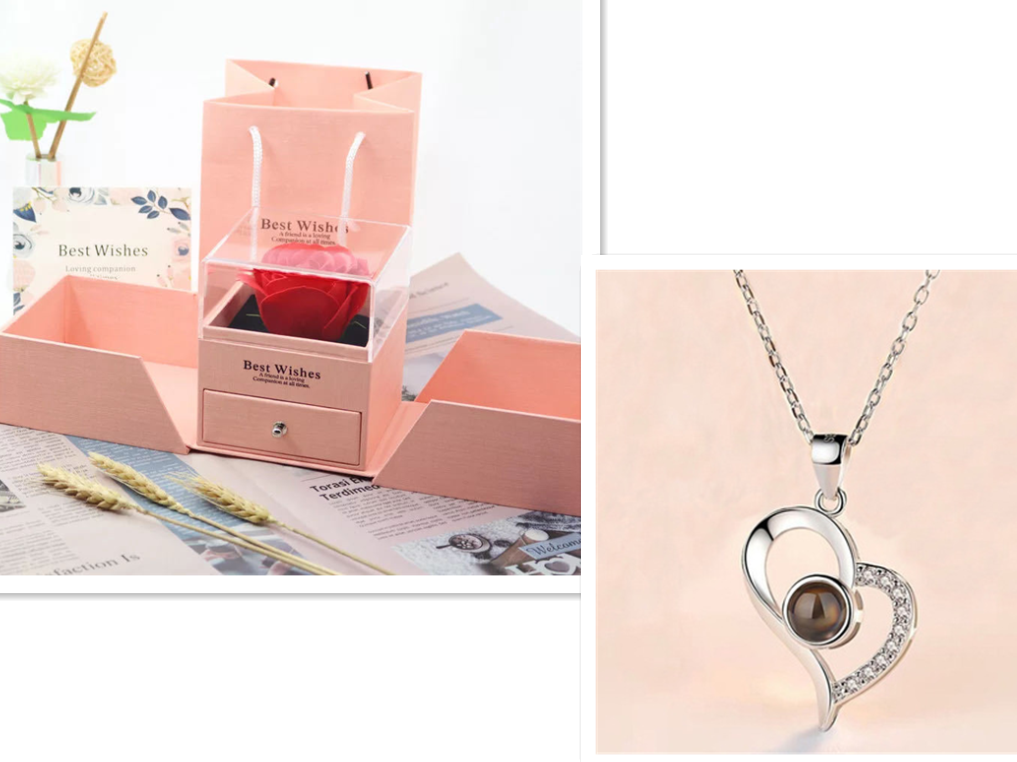 Rose Metal Necklace Hot Gifts Ideal for Valentine's Day