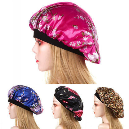 Bonnet de nuit en satin élastique