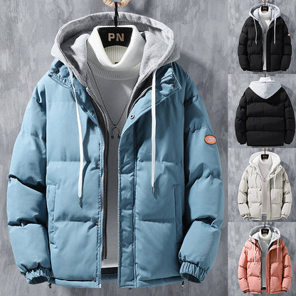 Men's winter cotton hooded jacket