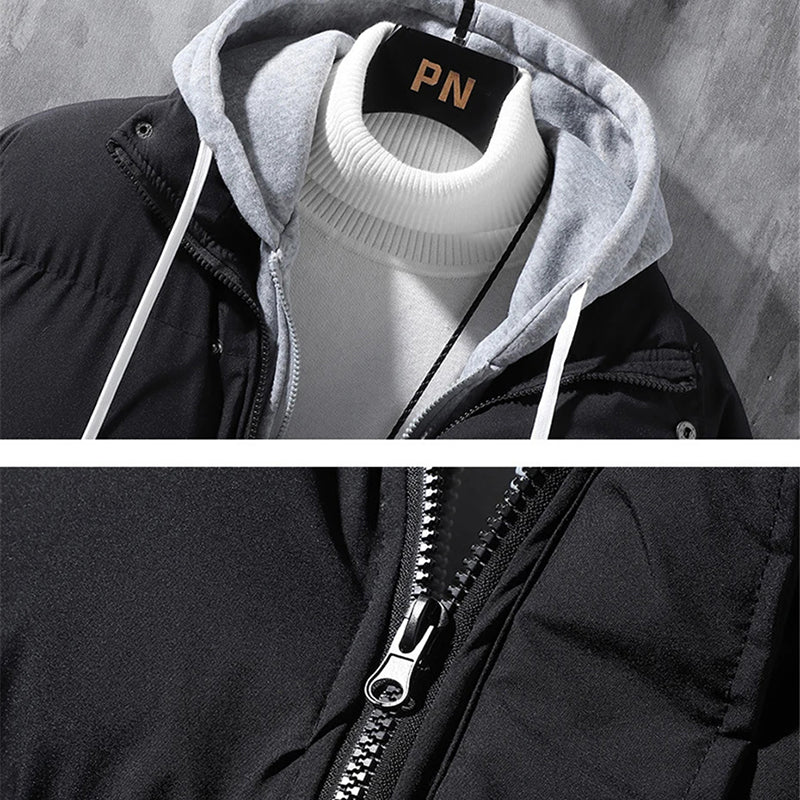 Men's winter cotton hooded jacket