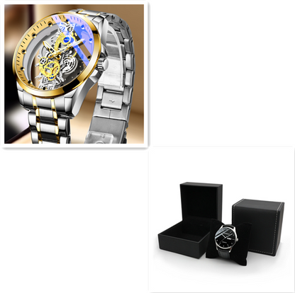 Montre Automatique Hommes de Double-face Squelette