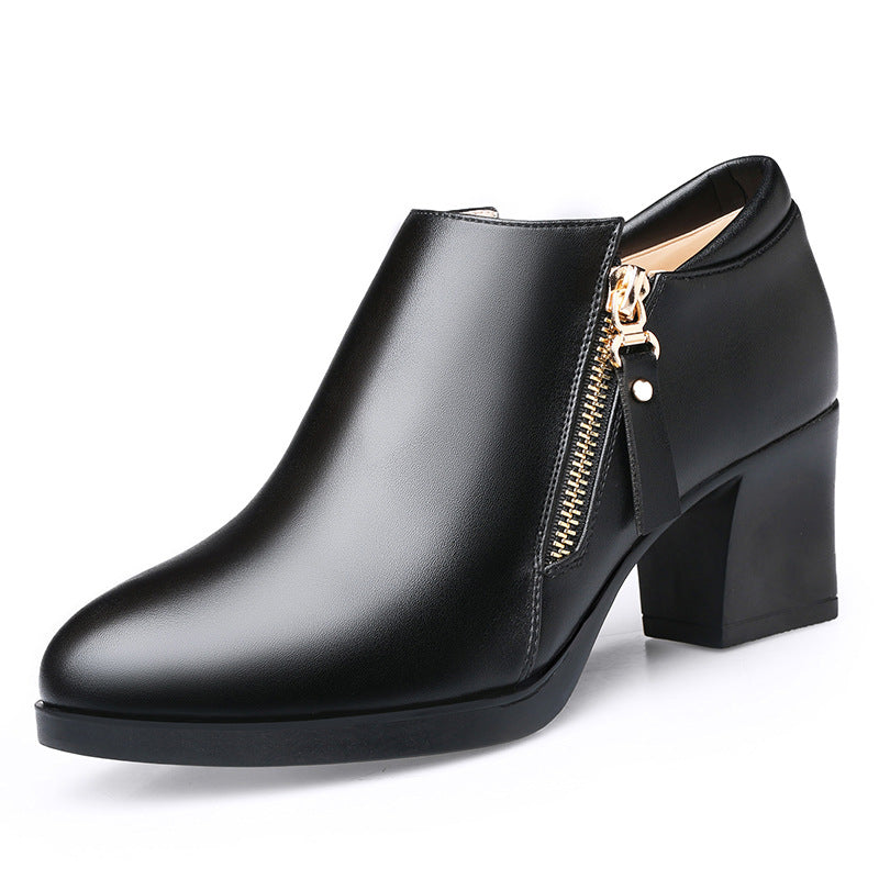 Personnalité de la mode automne en cuir souple dames chaussures